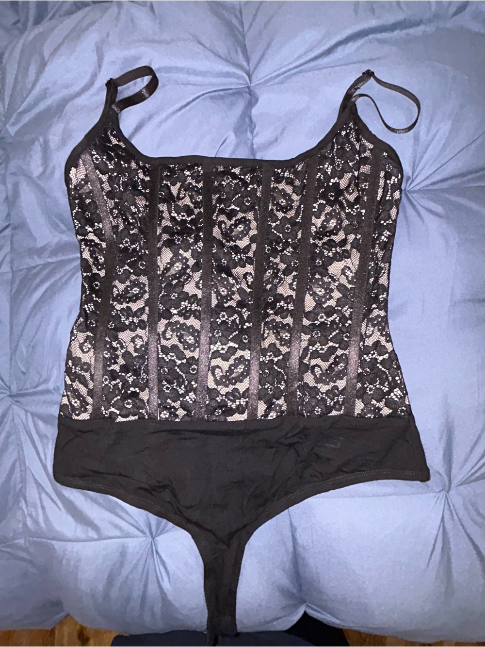 Lulus Deep Love Black Lace Sleeveless Bodysuit - Size S - Picture 3 of 4